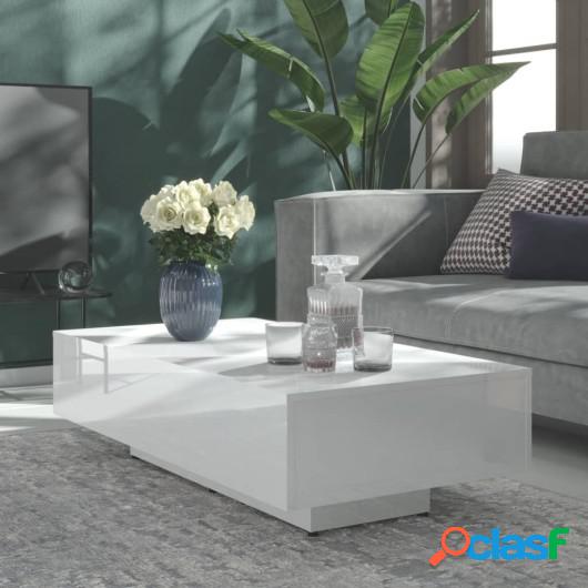 Mesa de centro de aglomerado blanco brillante 115x60x31 cm