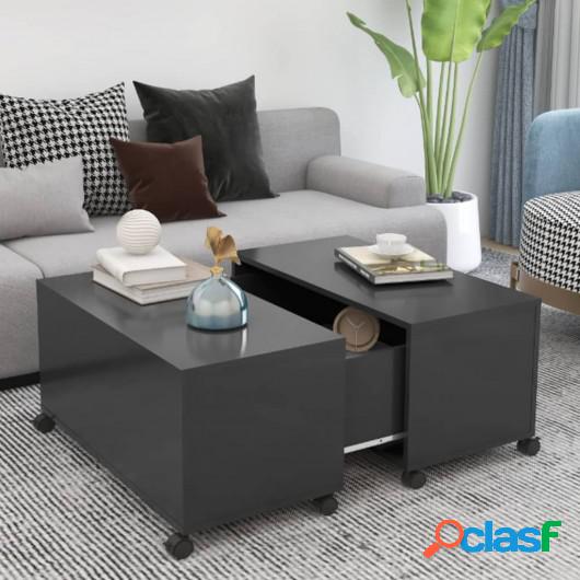 Mesa de centro de aglomerado gris 75x75x38 cm