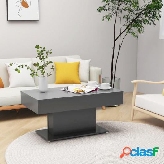 Mesa de centro de aglomerado gris 96x50x45 cm