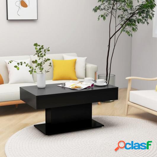 Mesa de centro de aglomerado negro 96x50x45 cm
