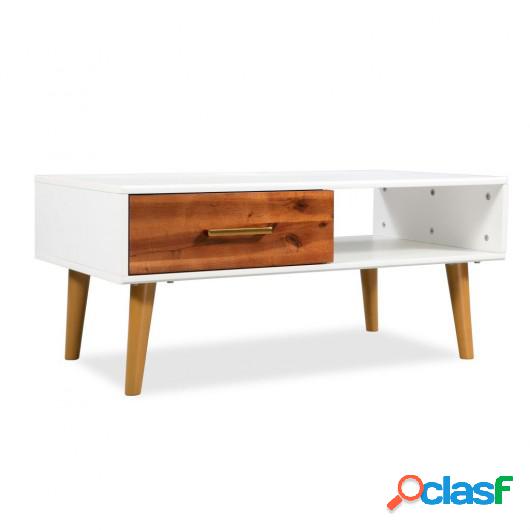 Mesa de centro de madera de acacia maciza 90x50x40 cm