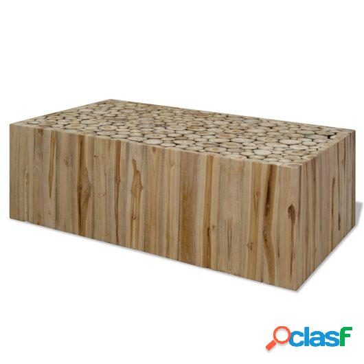 Mesa de centro de madera de teca genuina 90x50x35 cm