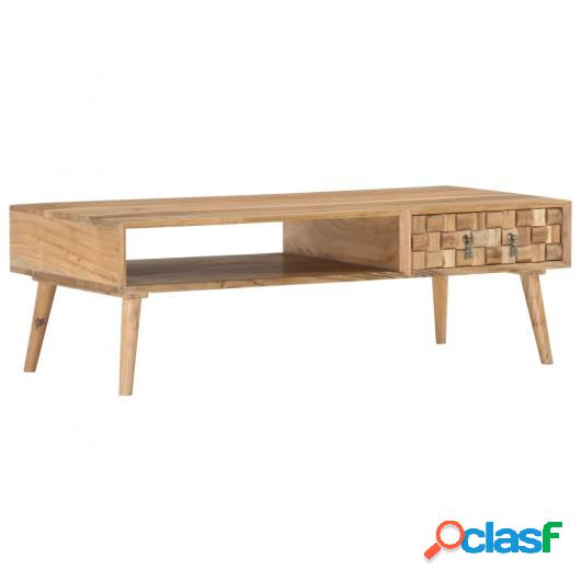 Mesa de centro de madera maciza de acacia 110x50x35 cm