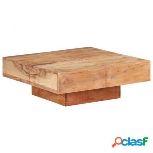 Mesa de centro de madera maciza de acacia 80x80x28 cm
