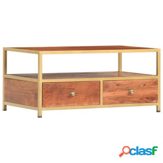 Mesa de centro de madera maciza de acacia 90x50x40 cm