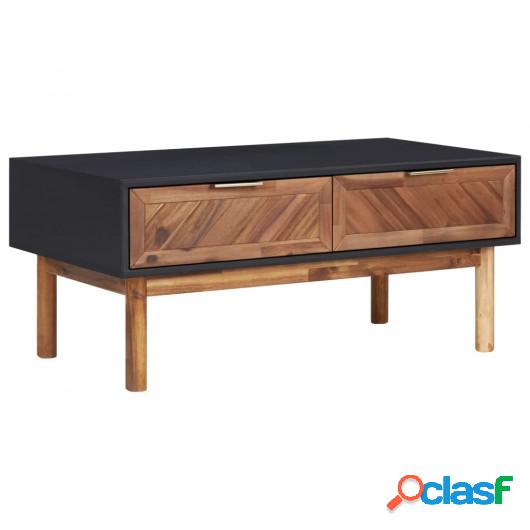 Mesa de centro de madera maciza de acacia y MDF 90x50x40 cm