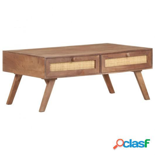 Mesa de centro de madera maciza de mango 100x60x40 cm