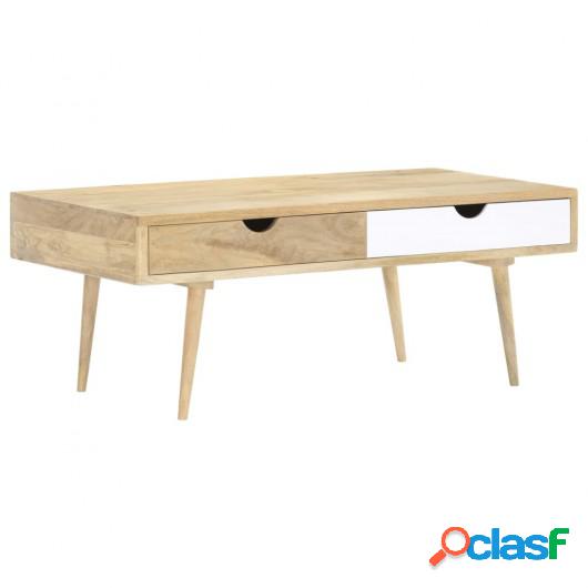 Mesa de centro de madera maciza de mango 117x55x45 cm