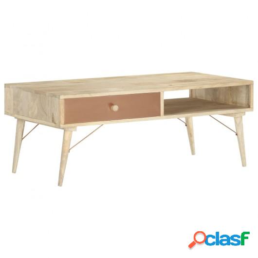 Mesa de centro de madera maciza de mango 118x57x45 cm
