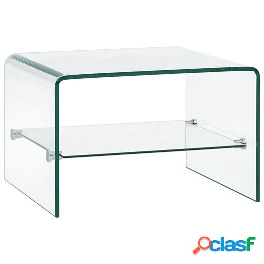 Mesa de centro de vidrio templado transparente 50x45x33 cm