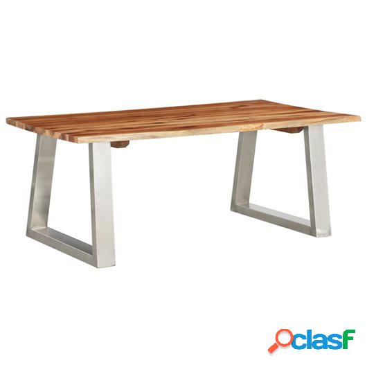 Mesa de centro madera de acacia y acero inoxidable