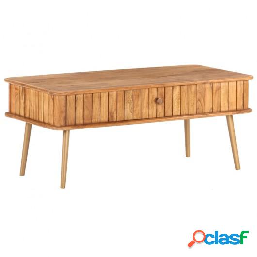 Mesa de centro madera maciza de acacia 100x50x40 cm