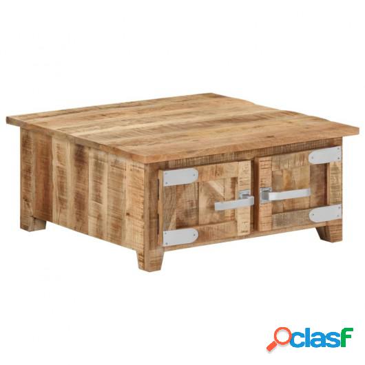 Mesa de centro madera maciza de mango 67x67x30 cm