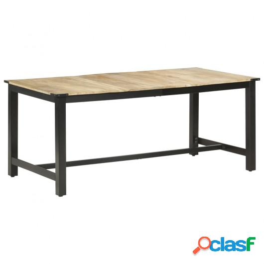 Mesa de comedor de madera maciza de mango rugosa 180x90x76