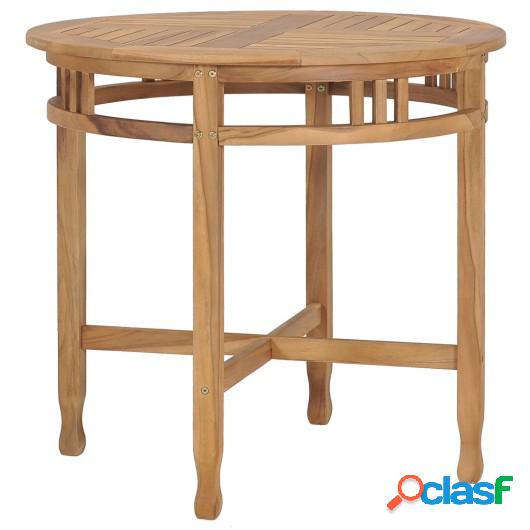 Mesa de comedor de madera maciza de teca Ø 80 cm