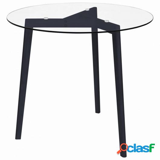 Mesa de comedor vidrio templado transparente 80 cm