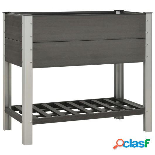 Mesa de cultivo para jardín con estante WPC gris 100x50x90