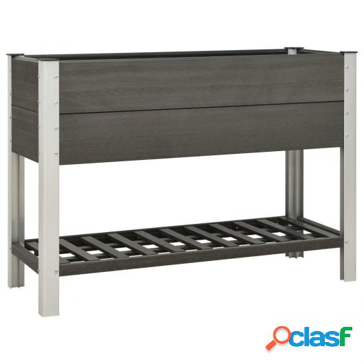 Mesa de cultivo para jardín con estante WPC gris 125x50x90