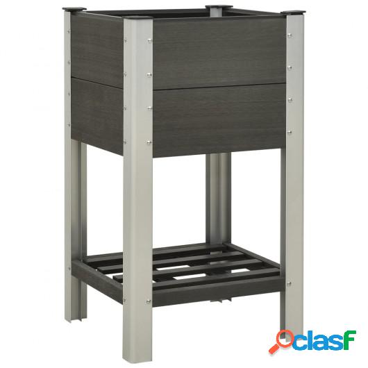 Mesa de cultivo para jardín con estante WPC gris 50x50x90