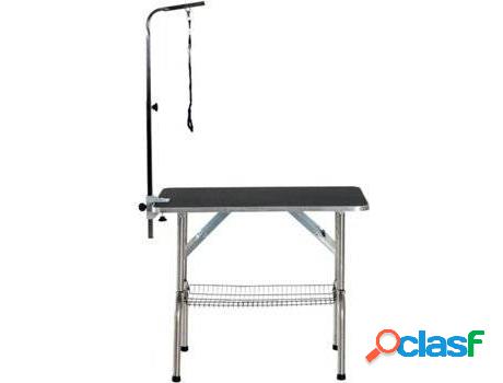 Mesa para Perros y Gatos PAWHUT (Negro - 90x60x75cm - Acero)