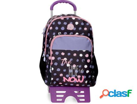 Mochila con Ruedas ROLL ROAD The Time Is Now Negro (33x44x17