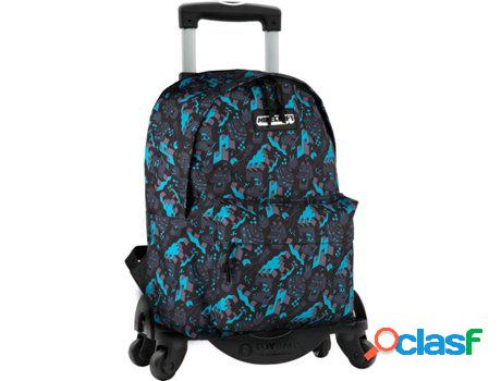 Mochila con Trolley MINECRAFT Greeny 4 Ruedas (Multicolor -