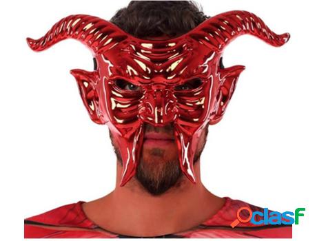 Máscara DISFRAZZES Demonio Roja Con Cuernos Largos