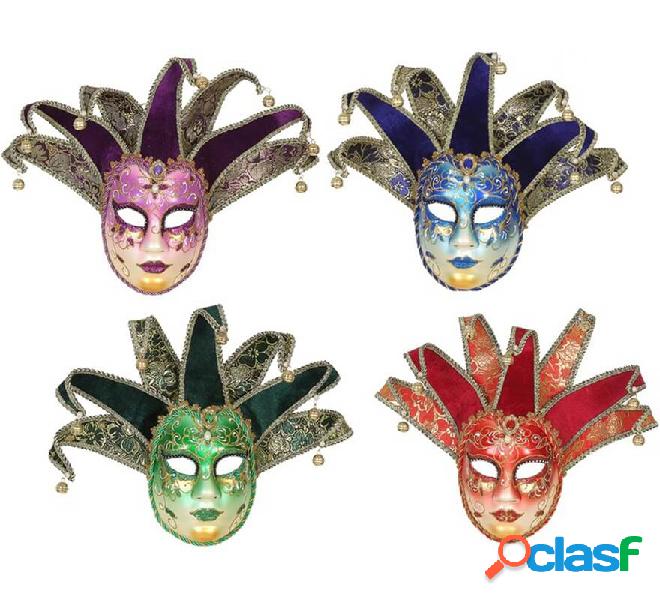 Máscara Veneciana con cascabeles en 4 colores surtidos