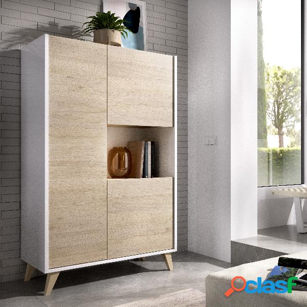 Mueble Módulo Alto 3 puertas Dekit Ness Blanco 135x81x43cm