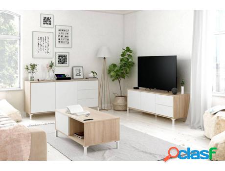 Mueble de Apoyo HABITDESIGN Brooklyn (Blanco Artik - Roble -