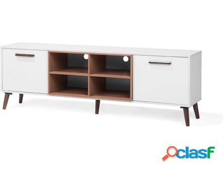 Mueble de TV BELIANI Alloa (180x60x40cm - MDF - Blanco)