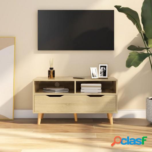 Mueble de TV aglomerado color roble Sonoma 90x40x48,5 cm