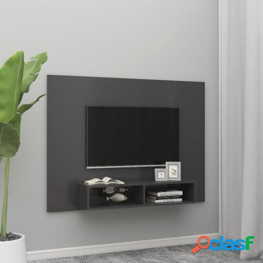 Mueble de TV de pared aglomerado gris 135x23,5x90 cm