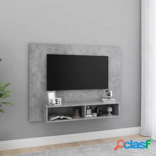 Mueble de TV de pared aglomerado gris hormigón 120x23,5x90