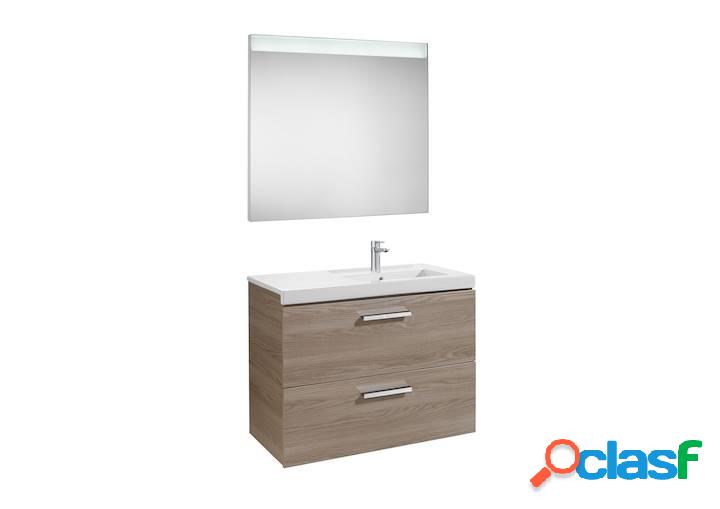 Mueble de baño Roca Prisma con lavabo derecha y espejo LED