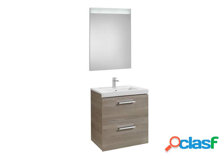 Mueble de baño Roca Prisma con lavabo y espejo LED