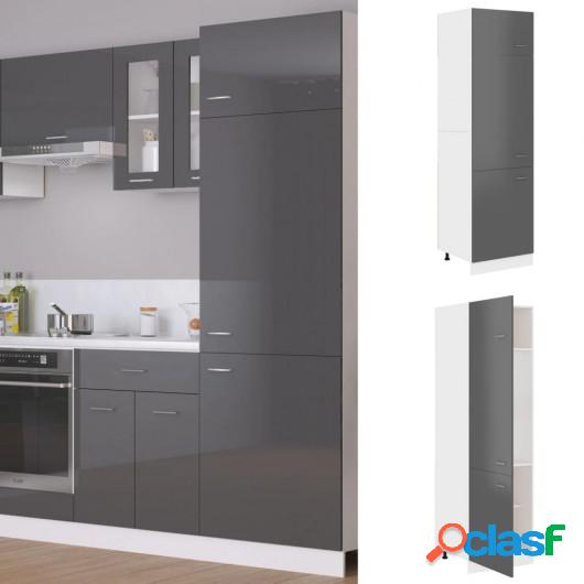 Mueble de cocina aglomerado gris brillante 60x57x207 cm