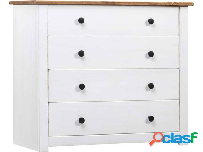 Mueble lateral VIDAXL Pino panamá Blanco (80x40x73 cm)