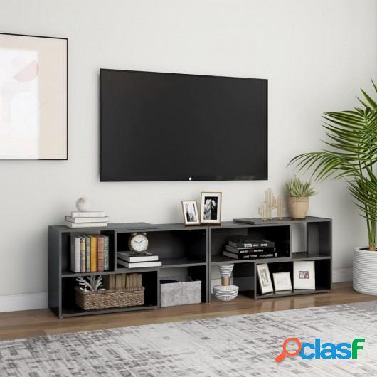 Mueble para TV de aglomerado gris brillante 149x30x52 cm