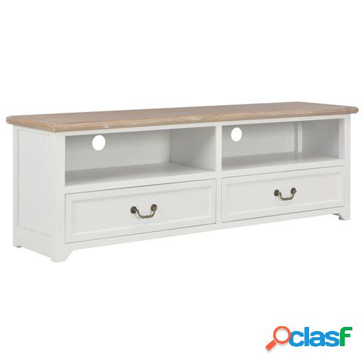 Mueble para TV de madera blanco 120x40x30 cm