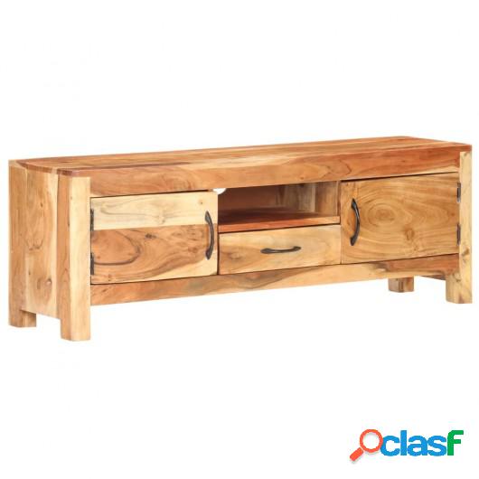 Mueble para TV de madera maciza de acacia 116x30x40 cm