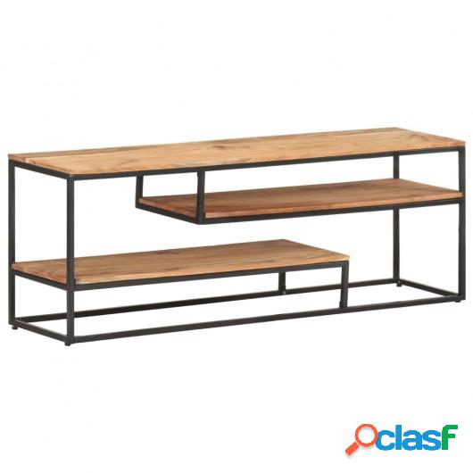 Mueble para TV de madera maciza de acacia 130x30x45 cm