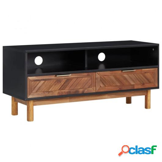 Mueble para TV de madera maciza de acacia y MDF 100x35x45 cm