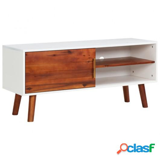 Mueble para TV de madera maciza de acacia y MDF 110x35x50 cm