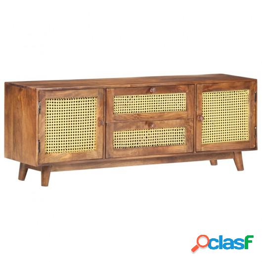 Mueble para TV de madera maciza de mango 130x30x52 cm