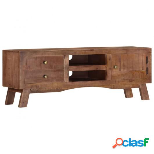 Mueble para TV de madera maciza de mango rugosa 110x30x40 cm