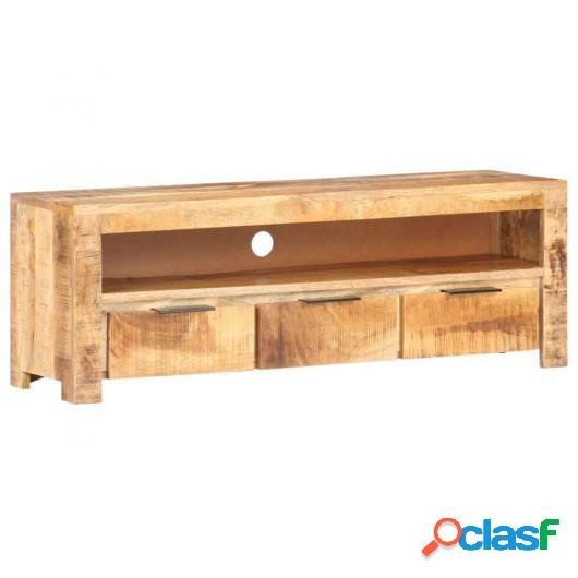 Mueble para TV de madera maciza de mango rugosa 119x30x41 cm