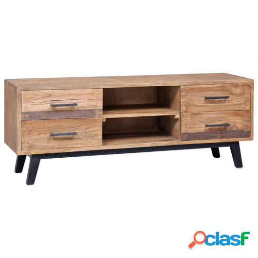 Mueble para TV de madera maciza de teca 120x30x45 cm