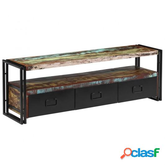 Mueble para TV de madera maciza reciclada 120x30x40 cm
