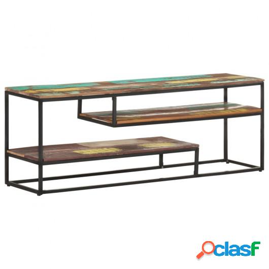 Mueble para TV de madera maciza reciclada 130x30x45 cm